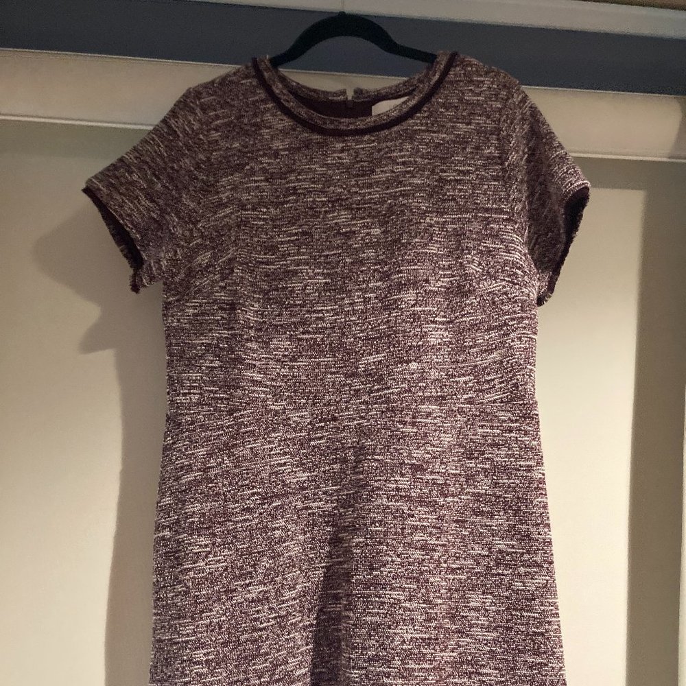 Loft Burgundy/Purple Tweed Work Dress
